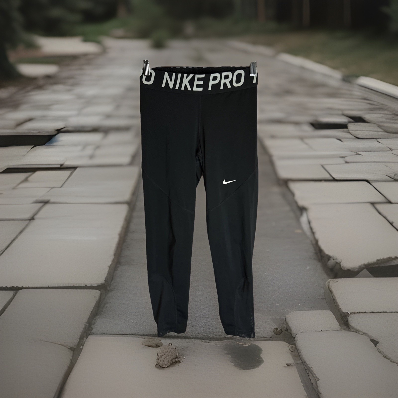 Nike Pro Pants Girl Small Black Dri-Fit Activewear Leggings Compression Stretch